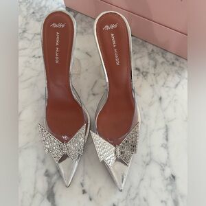 Amina Muaddi bow sandals size 38